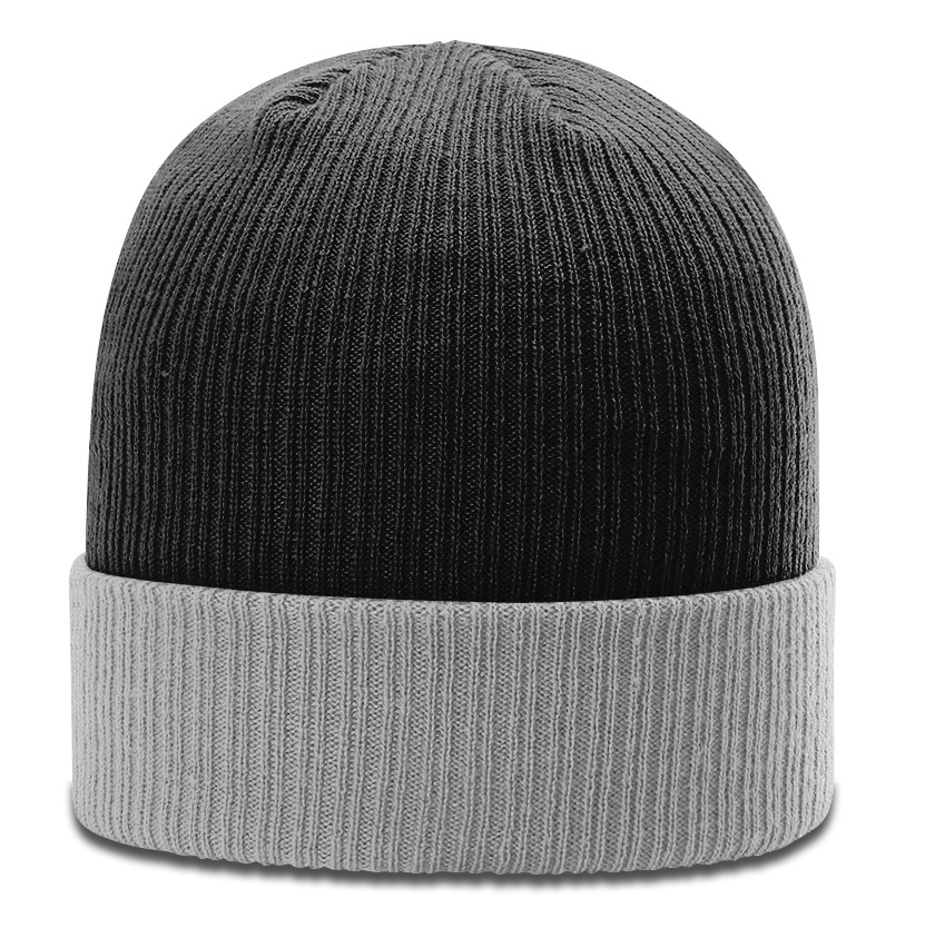 Wholesale Custom Beanies In Bulk And Customized Online Knit Hats Caps   C.224.1 119 Black Grey 