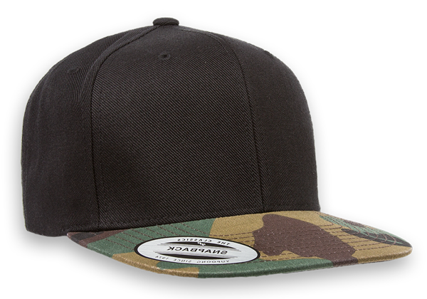 Hat Bill CustomizedWear | Yupoong Camo Caps: Yupoong Snapback Flexfit Flat Style