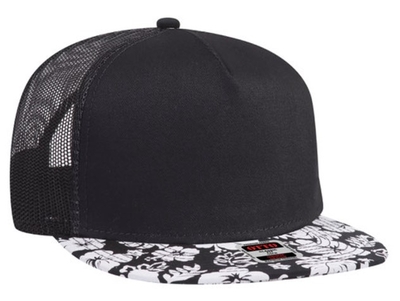 Otto Caps: Hawaiian Style Cotton Twill Flat Visor Snapback Hat