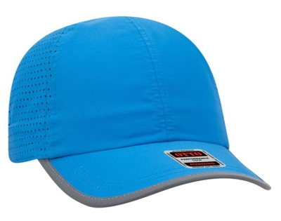 Otto Caps: 6 Panel Polyester Pongee Reflective Edge Running Cap