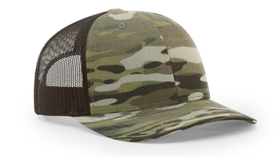 Richardson 112 6 Panel Trucker Printed Camo Mesh Back Cap  - CapWholesalers