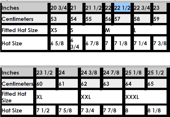 adidas flexfit hat size chart